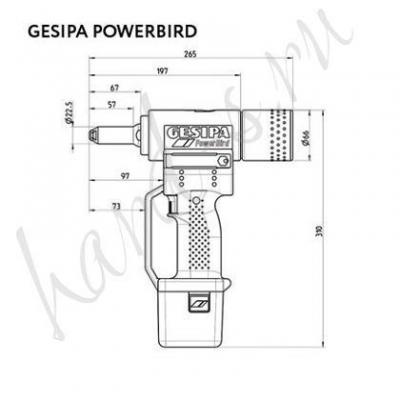 GESIPA PowerBird арт 1457186/7240031 габариты