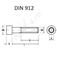 Винт М6х6 оксидированный DIN 912 класс прочности 12,9