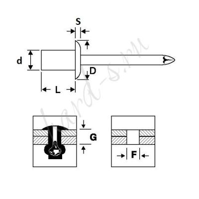 ASF-4009 герметичная стандартный бурт- схема